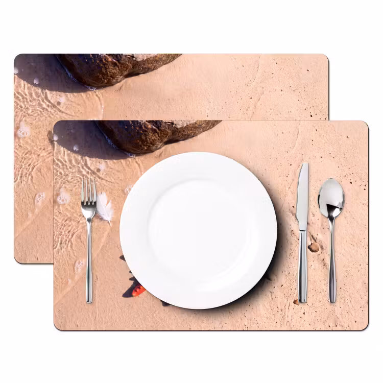 Dieren - Strand - Zee - Natuur - Rood Placemat vinyl groot -zzsfeer2_Kitchenyeah-website