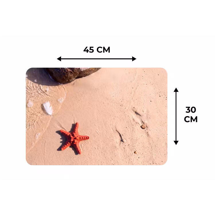 Dieren - Strand - Zee - Natuur - Rood Placemat vinyl groot -specs