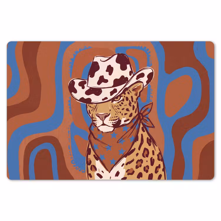 Dieren - Cowboyhoed - Modern - Illustratie - Bruin Placemat vinyl groot -zzsfeer1_Kitchenyeah-website