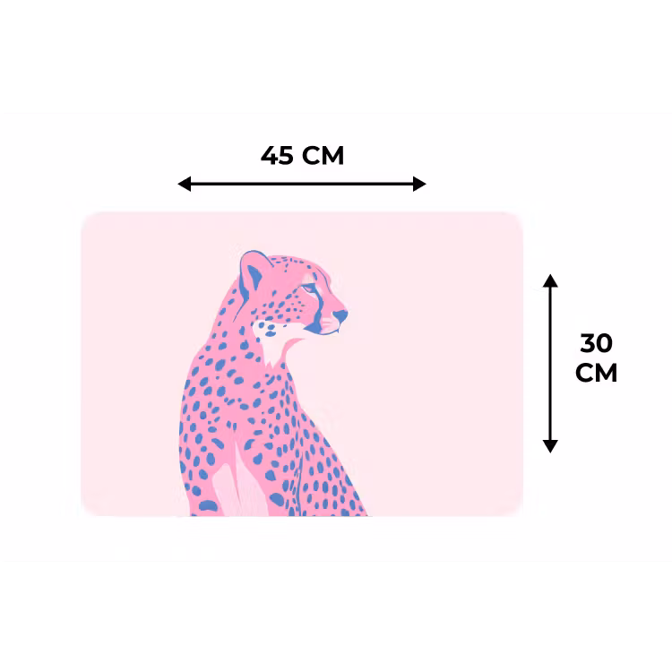 Dieren - Profiel - Abstract - Roze - Blauw Placemat vinyl groot -specs