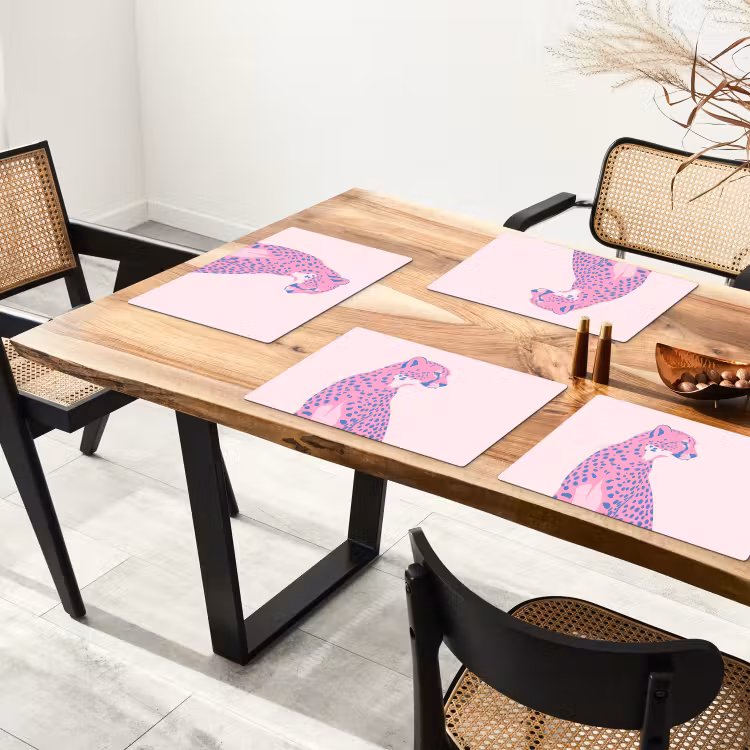 Dieren - Profiel - Abstract - Roze - Blauw Placemat vinyl groot -zzsfeer4_Kitchenyeah-website