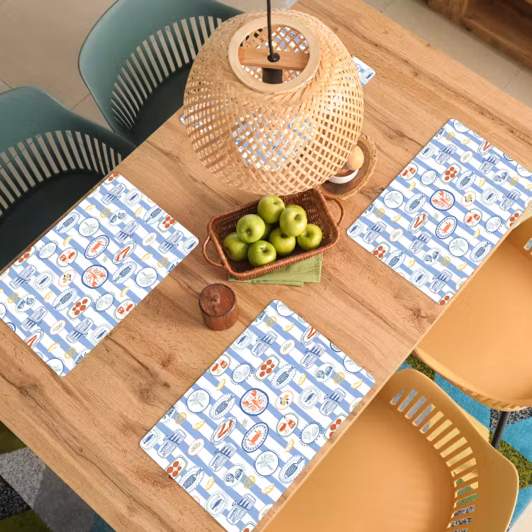 Zee - Sfeer - Kreeft - Oester Placemat vinyl groot 368 -zzsfeer5_Kitchenyeah-website
