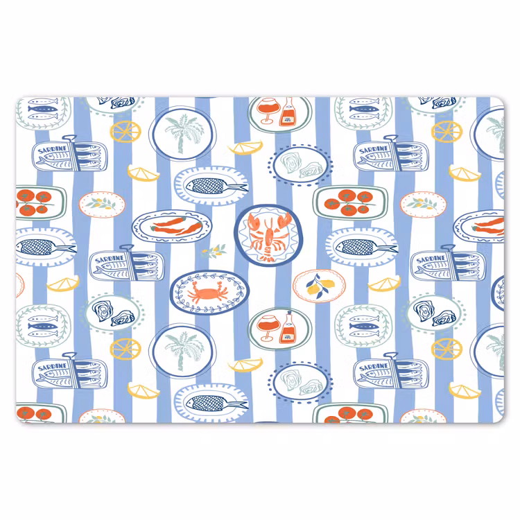 Zee - Sfeer - Kreeft - Oester Placemat vinyl groot 368 -zzsfeer1_Kitchenyeah-website