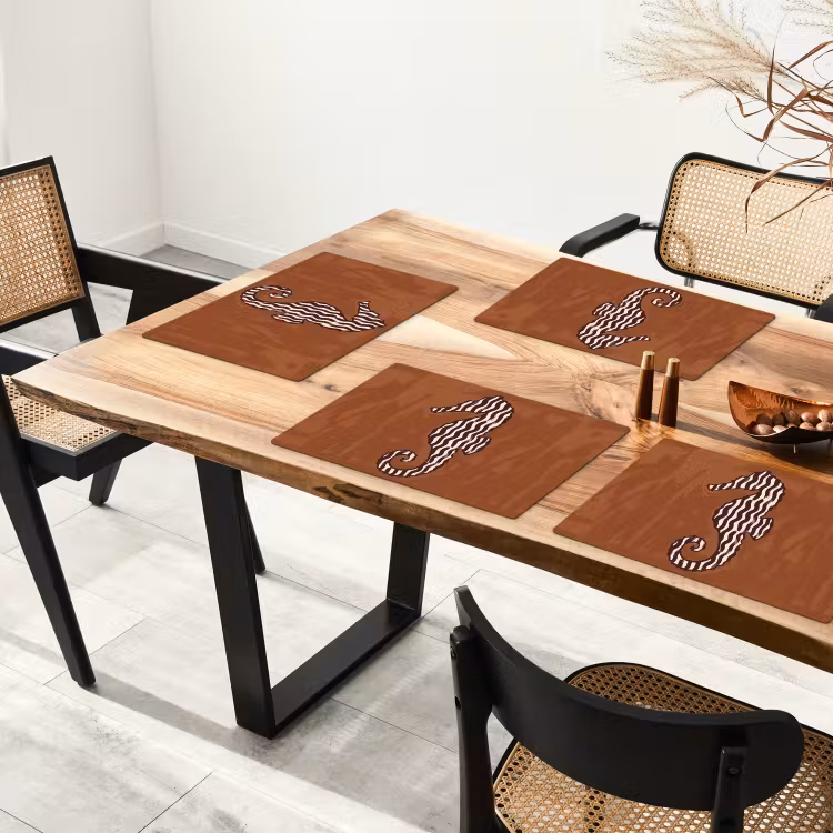 Dieren - Zeepaardje - Abstract - Bruin - Strepen Placemat vinyl groot -zzsfeer4_Kitchenyeah-website