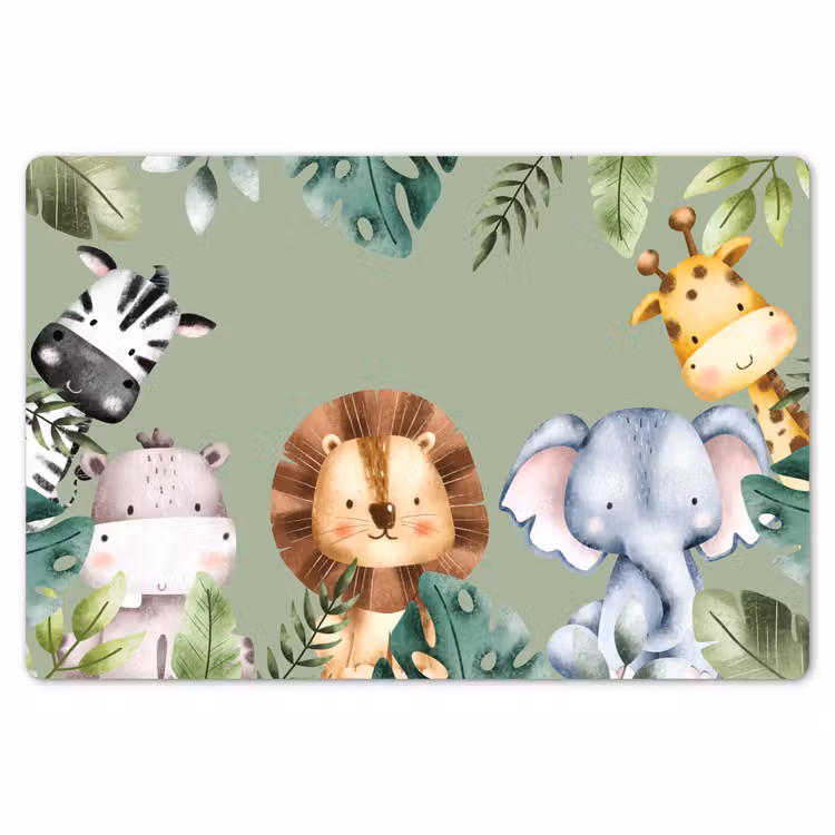 Dieren - Watercolor - Kind - Natuur Placemat vinyl groot -zzsfeer1_Kitchenyeah-website
