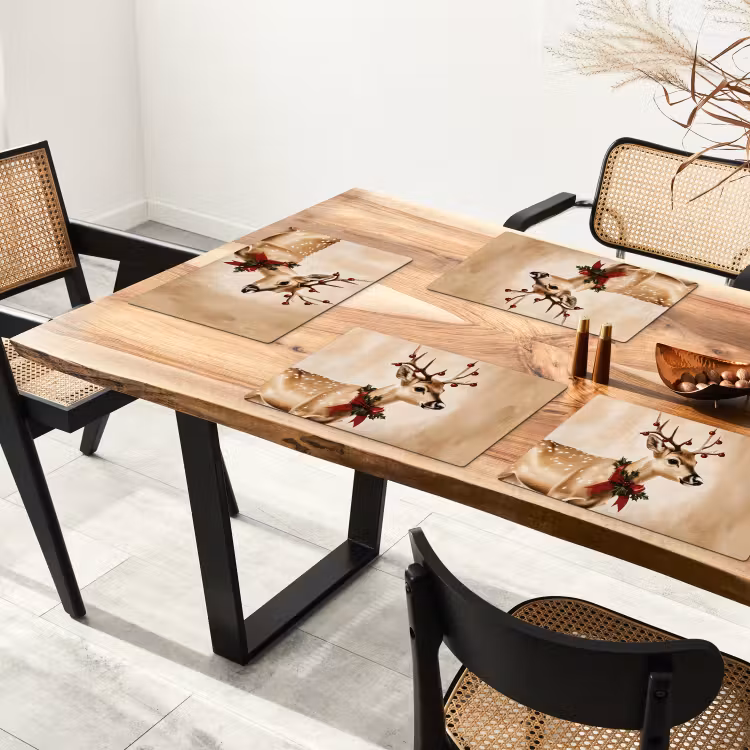 Gewei - Kerst - Rendier - Rood Placemat vinyl groot -zzsfeer4_Kitchenyeah-website