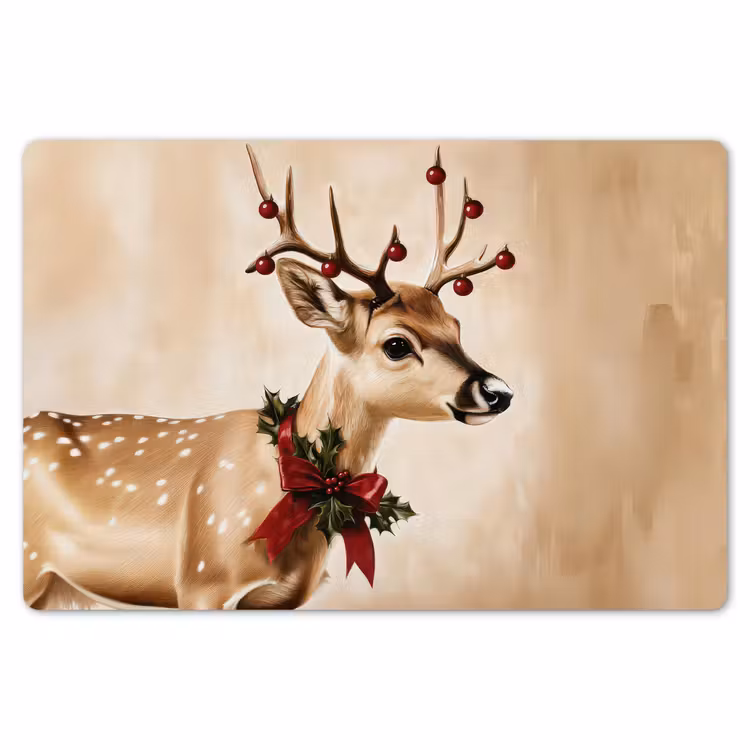 Gewei - Kerst - Rendier - Rood Placemat vinyl groot -zzsfeer1_Kitchenyeah-website