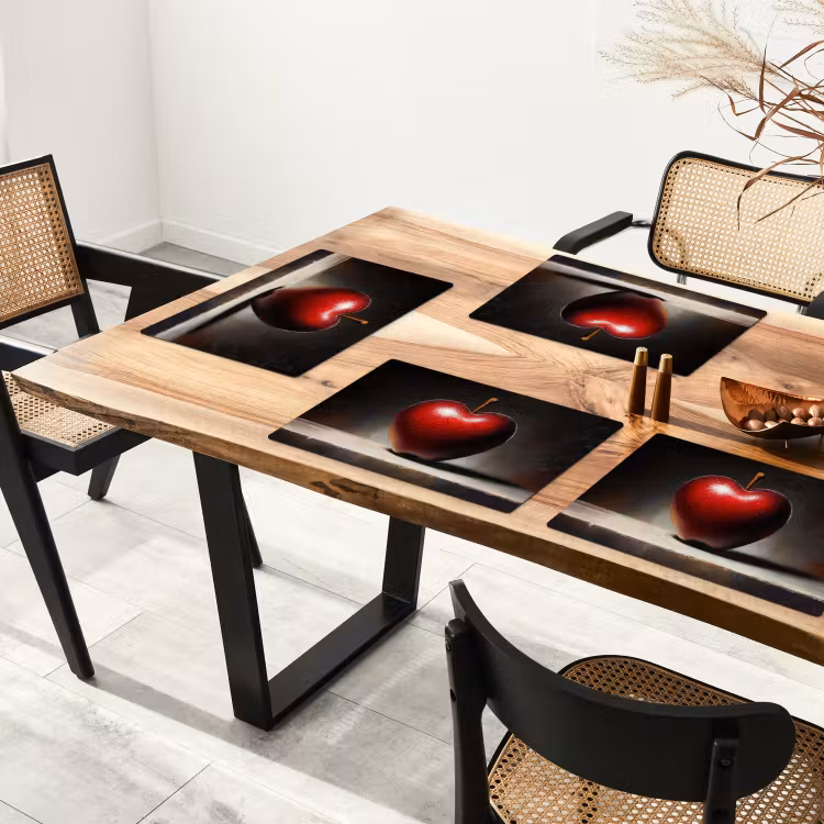 Apple - Hart - Rood Placemat vinyl groot -zzsfeer4_Kitchenyeah-website