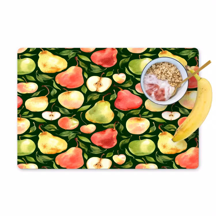 Appels - Peren - Fruit - Groen Placemat vinyl groot 368 -zzzproduct_Kitchenyeah-website