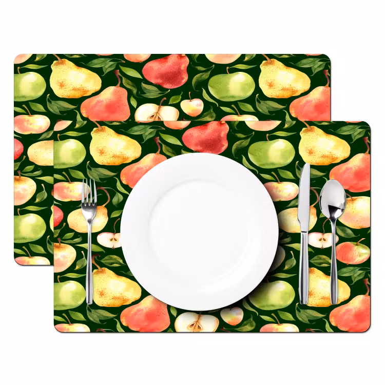 Appels - Peren - Fruit - Groen Placemat vinyl groot 368 -zzsfeer2_Kitchenyeah-website