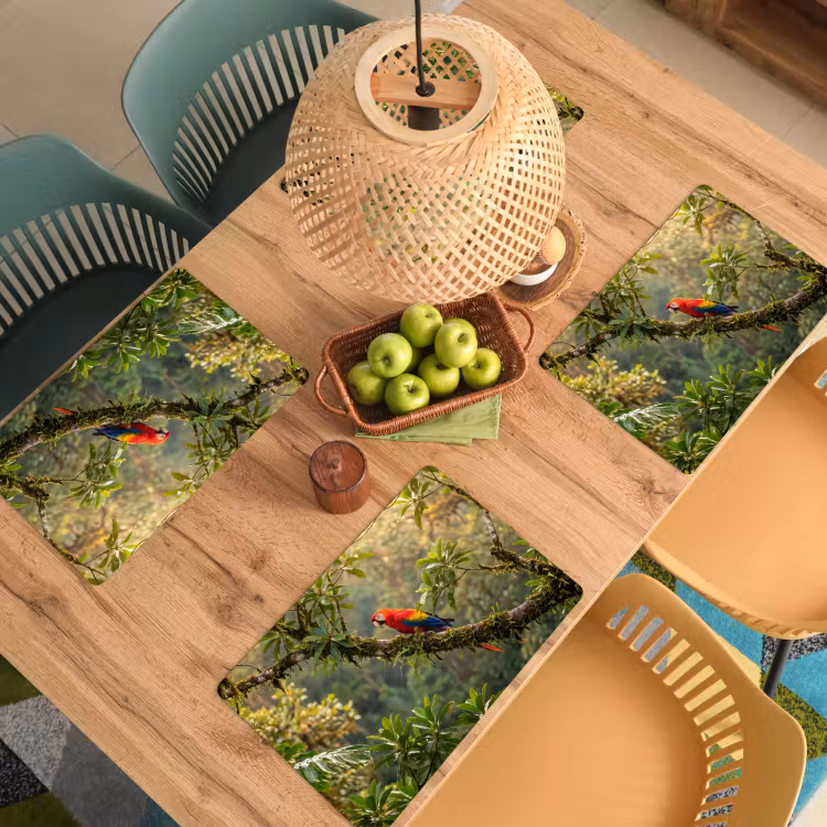 Ara - Jungle - Rood Placemat vinyl groot -zzsfeer5_Kitchenyeah-website