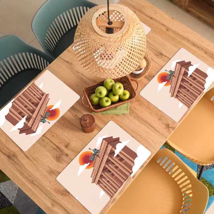 Architectuur - Brandenburg - Berlijn - Zonsondergang - Historisch Placemat vinyl groot -zzsfeer5_Kitchenyeah-website