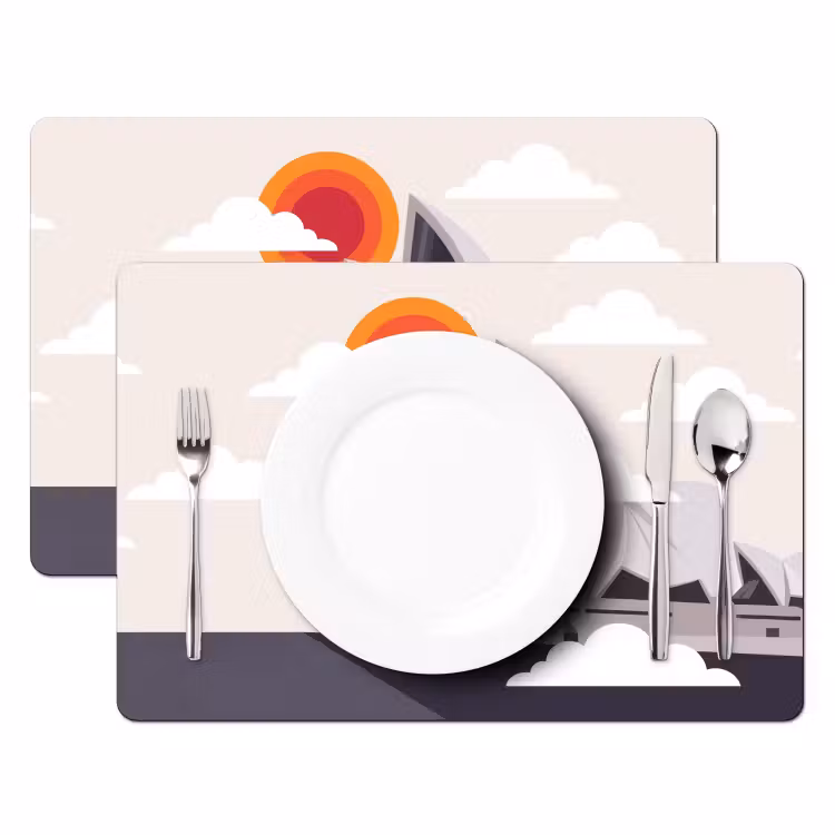 Architectuur - Stadsgezicht - Modern - Grijs - Oranje Placemat vinyl groot -zzsfeer2_Kitchenyeah-website