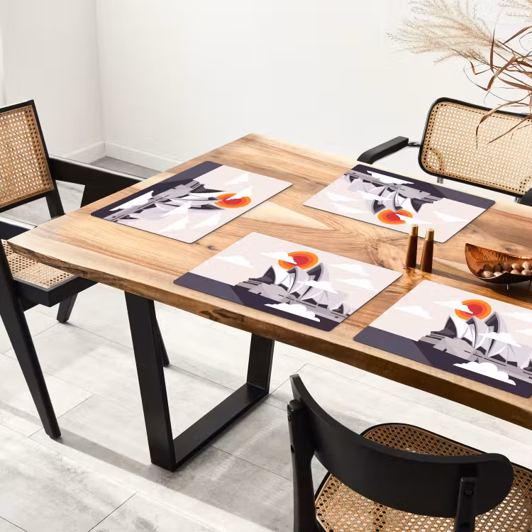 Architectuur - Stadsgezicht - Modern - Grijs - Oranje Placemat vinyl groot -zzsfeer4_Kitchenyeah-website