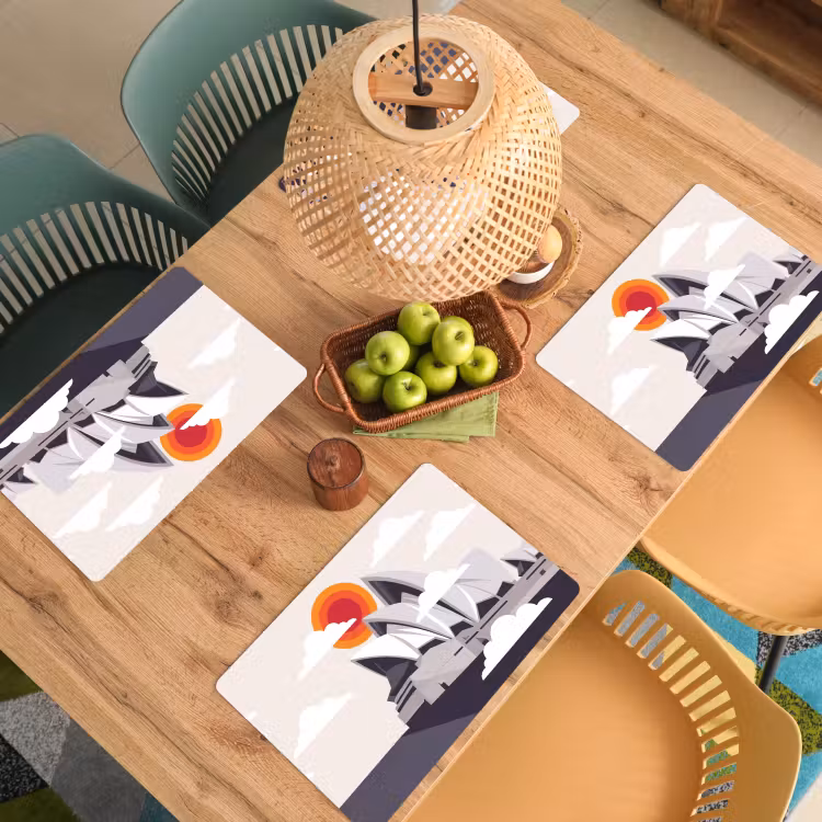 Architectuur - Stadsgezicht - Modern - Grijs - Oranje Placemat vinyl groot -zzsfeer5_Kitchenyeah-website