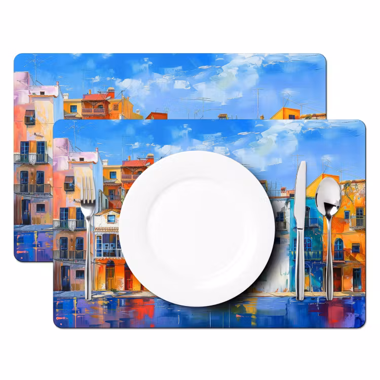 Architectuur - Kleurrijk - Kunst - Modern Placemat vinyl groot -zzsfeer2_Kitchenyeah-website