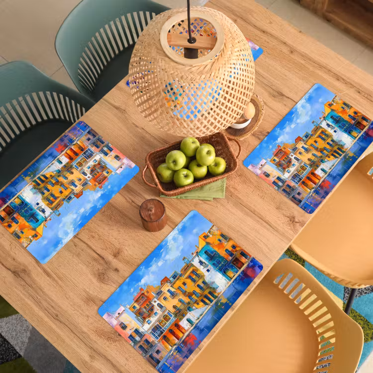 Architectuur - Kleurrijk - Kunst - Modern Placemat vinyl groot -zzsfeer5_Kitchenyeah-website