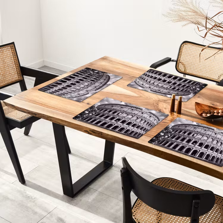 Architectuur - Colosseum - Rome - Historisch - Zwart-wit Placemat vinyl groot -zzsfeer4_Kitchenyeah-website