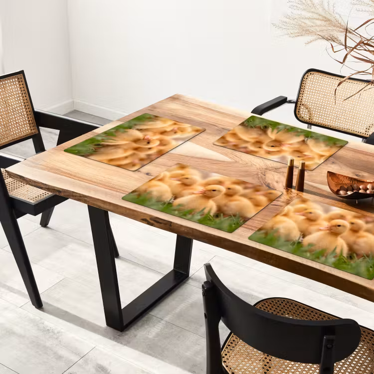 Pijltje - Eend - Natuur - Geel Placemat vinyl groot -zzsfeer4_Kitchenyeah-website