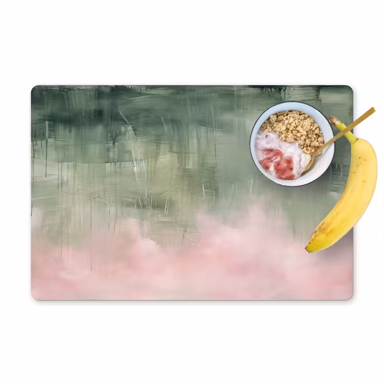 Kunst - Abstract - Modern - Groen - Roze Placemat vinyl groot -zzzproduct_Kitchenyeah-website