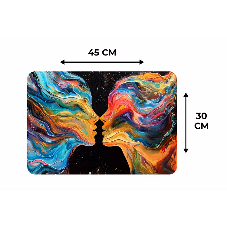Kunst - Kleurrijk - Vrouw - Art - Abstract - Gezichten Placemat vinyl groot -specs