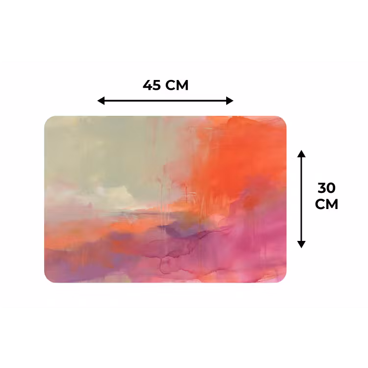 Kunst - Vloeiend - Overgangen - Oranje Placemat vinyl groot -specs