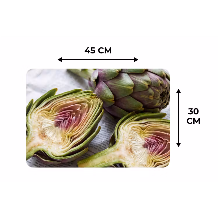 Placemat - 6 pieces - Artichoke - Cut in Half - Food - Artisjok - Doorgesneden - Eten Placemat vinyl groot