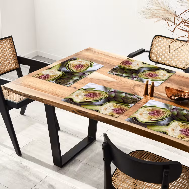 Placemat - 6 pieces - Artichoke - Cut in Half - Food - Artisjok - Doorgesneden - Eten Placemat vinyl groot