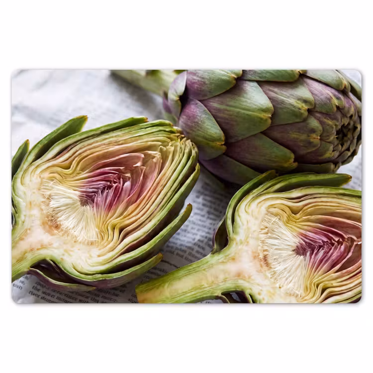 Placemat - 6 pieces - Artichoke - Cut in Half - Food - Artisjok - Doorgesneden - Eten Placemat vinyl groot