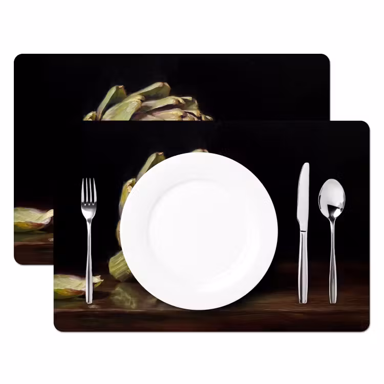 Placemat - 6 pieces - Artichoke - Food - Classic - Artichok - Eten - Klassiek Placemat vinyl groot