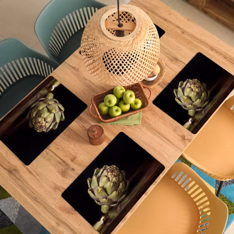 Placemat - 6 pieces - Artichoke - Food - Classic - Artichok - Eten - Klassiek Placemat vinyl groot