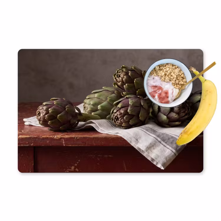 Placemat - 6 pieces - Artichoke - Food - Rustic - Artisjok - Eten - Rustiek Placemat vinyl groot