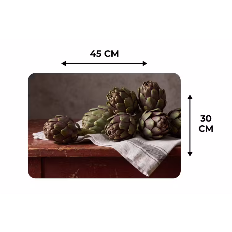 Placemat - 6 pieces - Artichoke - Food - Rustic - Artisjok - Eten - Rustiek Placemat vinyl groot