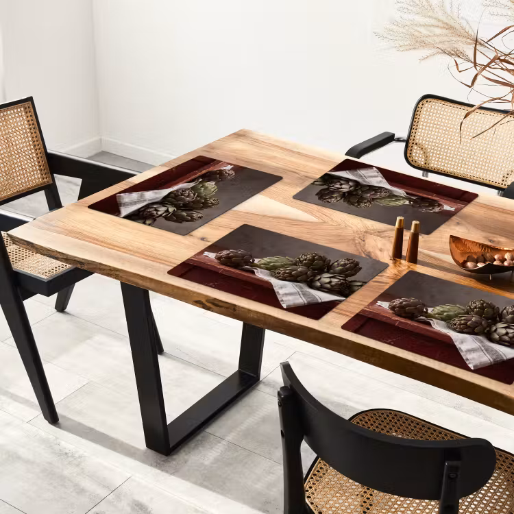Placemat - 6 pieces - Artichoke - Food - Rustic - Artisjok - Eten - Rustiek Placemat vinyl groot