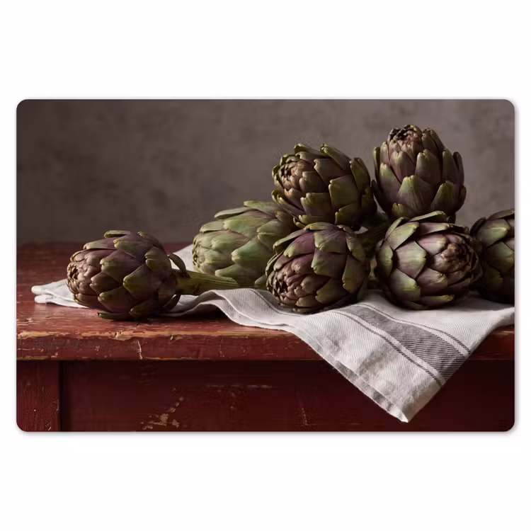 Placemat - 6 pieces - Artichoke - Food - Rustic - Artisjok - Eten - Rustiek Placemat vinyl groot