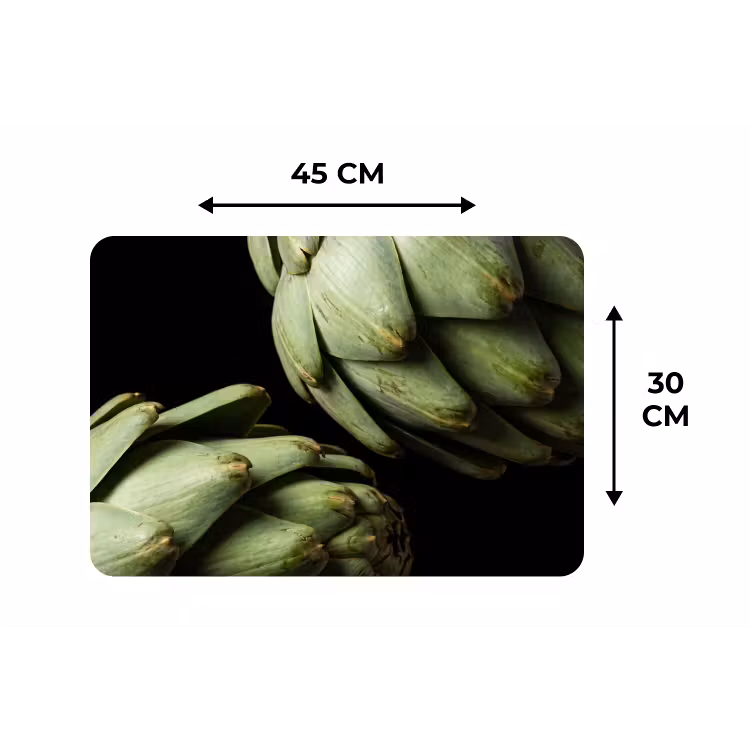 Placemat - 6 pieces - Artichoke - Green - Food - Artisjok - Groen - Eten Placemat vinyl groot