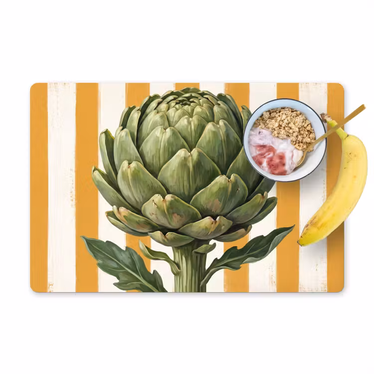 Placemat - 6 pieces - Artichoke - Modern - Vegetable - Artisjok - Modern - Groente Placemat vinyl groot