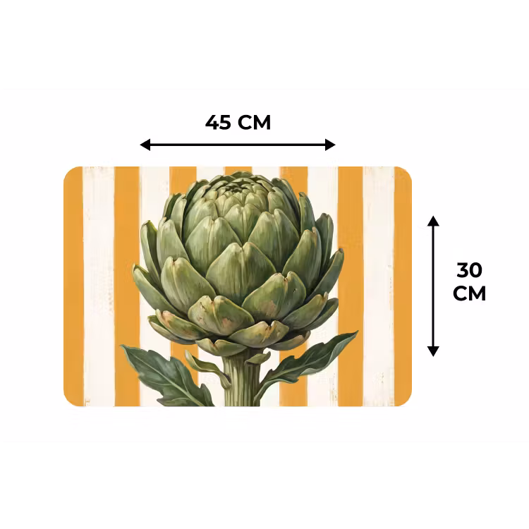 Placemat - 6 pieces - Artichoke - Modern - Vegetable - Artisjok - Modern - Groente Placemat vinyl groot