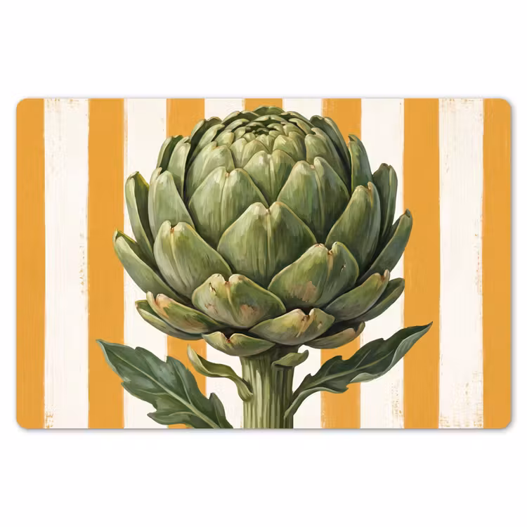 Placemat - 6 pieces - Artichoke - Modern - Vegetable - Artisjok - Modern - Groente Placemat vinyl groot