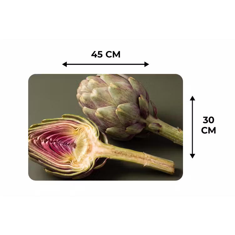 Placemat - 6 pieces - Artichoke - Purple - Food - Artisjok - Paars - Voedsel Placemat vinyl groot