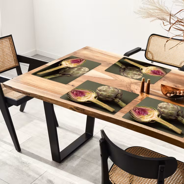 Placemat - 6 pieces - Artichoke - Purple - Food - Artisjok - Paars - Voedsel Placemat vinyl groot