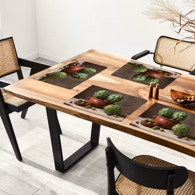 Placemat - 6 pieces - Artichokes - Olives - Food - Artisjokken - Olijven - Eten Placemat vinyl groot