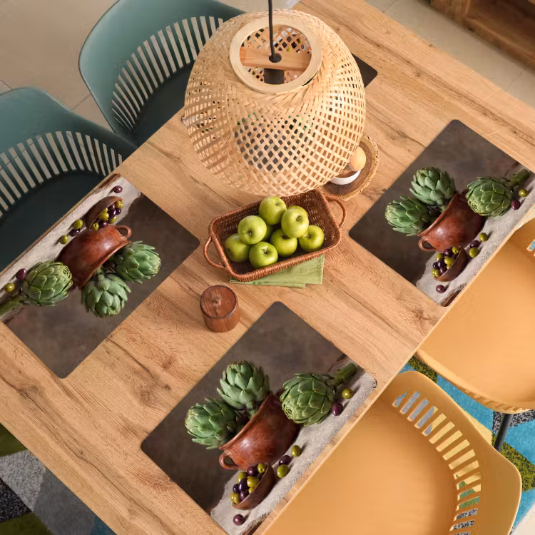 Placemat - 6 pieces - Artichokes - Olives - Food - Artisjokken - Olijven - Eten Placemat vinyl groot