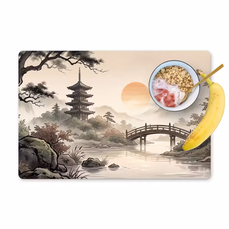 Azië - Landschap - Kleurrijk Placemat vinyl groot -zzzproduct_Kitchenyeah-website