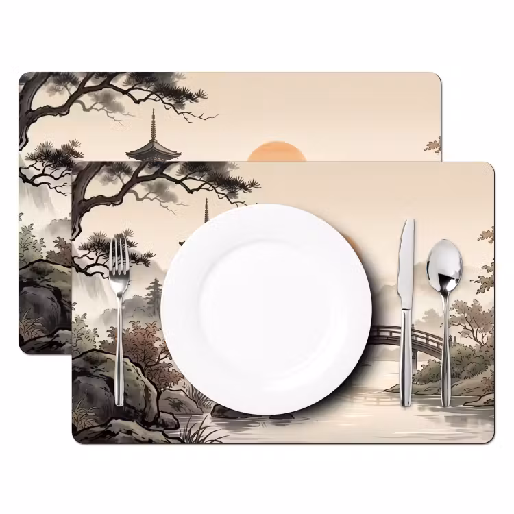 Azië - Landschap - Kleurrijk Placemat vinyl groot -zzsfeer2_Kitchenyeah-website