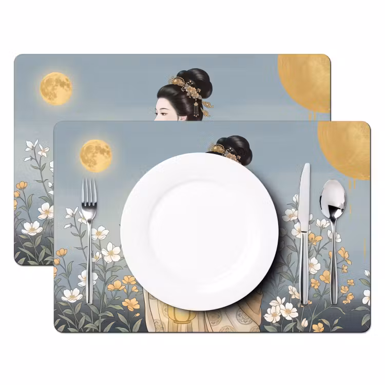 Aziatisch - Vrouw - Kimono Placemat vinyl groot -zzsfeer2_Kitchenyeah-website