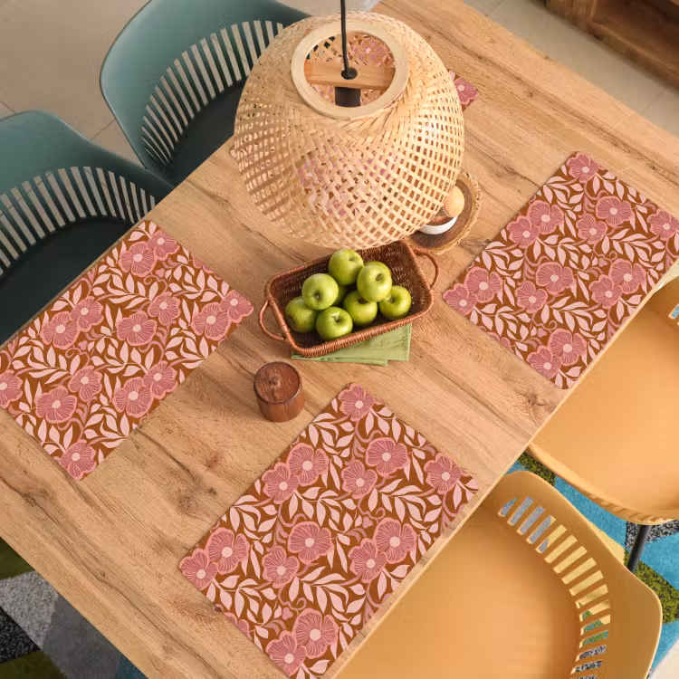 Sfeer - Bloemen - Roze Placemat vinyl groot 368 -zzsfeer5_Kitchenyeah-website