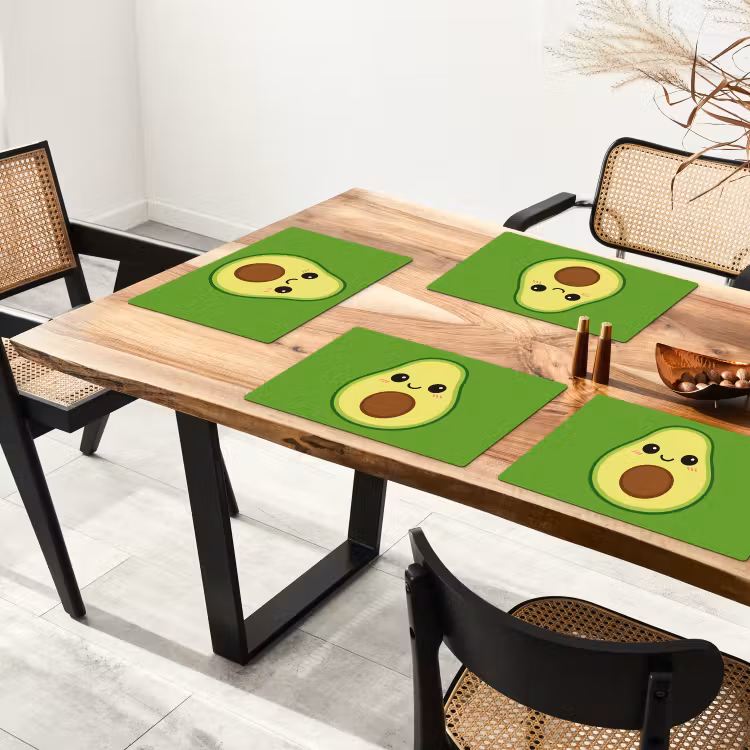 Avocado - Groen - Speels Placemat vinyl groot -zzsfeer4_Kitchenyeah-website