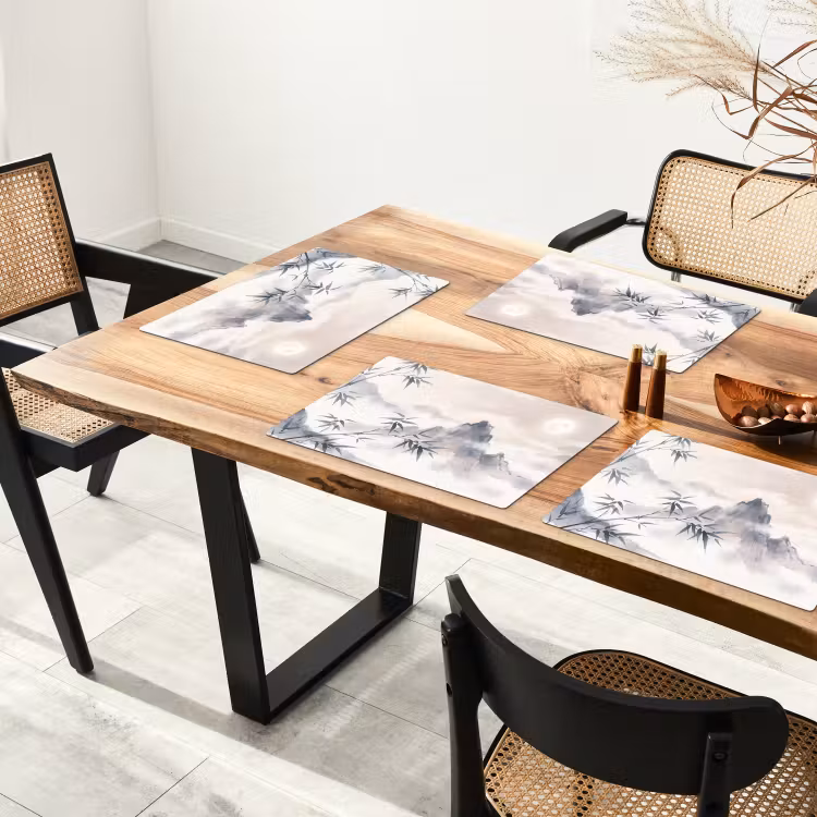 Bamboe - Azië - Grijs Placemat vinyl groot -zzsfeer4_Kitchenyeah-website