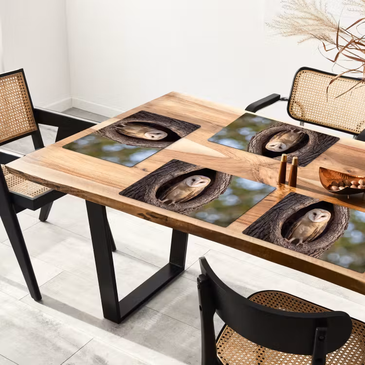 Kerkuil - Boom - Natuur - Bruin Placemat vinyl groot -zzsfeer4_Kitchenyeah-website